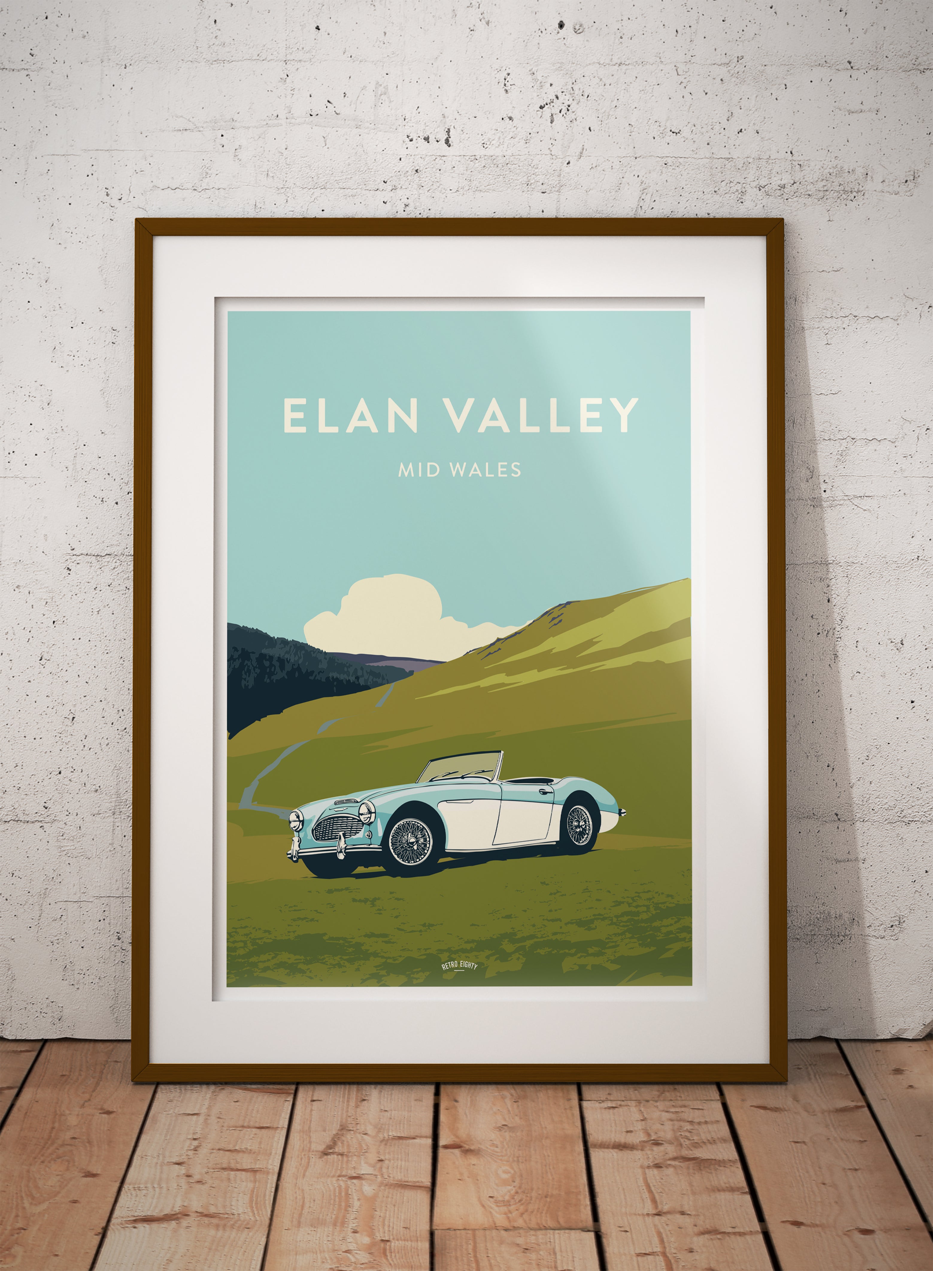 'Elan Valley' Big Healey Prints Retro Eighty Design
